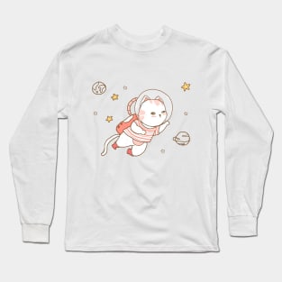 Catronuat cat astronuat fly in space Long Sleeve T-Shirt